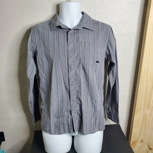 Tony Hawk Button Front Shirt Boys XL Casual Long Sleeve Cotton Grey - Picture 9 of 11